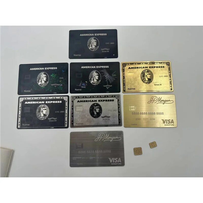 Niestandardowe metalowe karty, wymień stare karty kredytowe na amerykańskie karty ekspresowe, czarne karty, karty podarunkowe, Centurion.