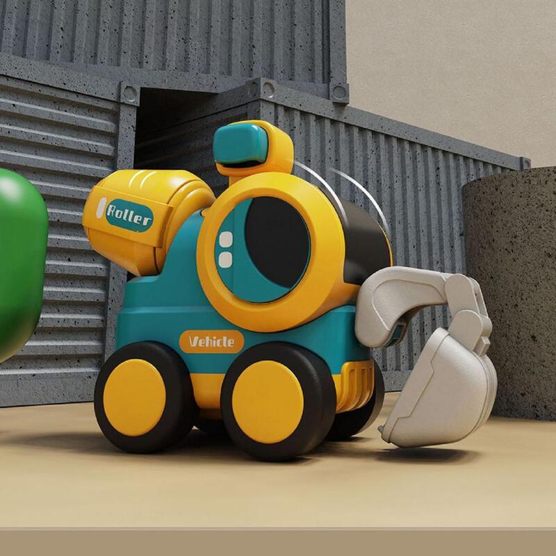 Mainan sendi bergerak, ukuran saku truk teknik ekskavator mainan kendaraan konstruksi Mini untuk balita lucu dengan Tekan