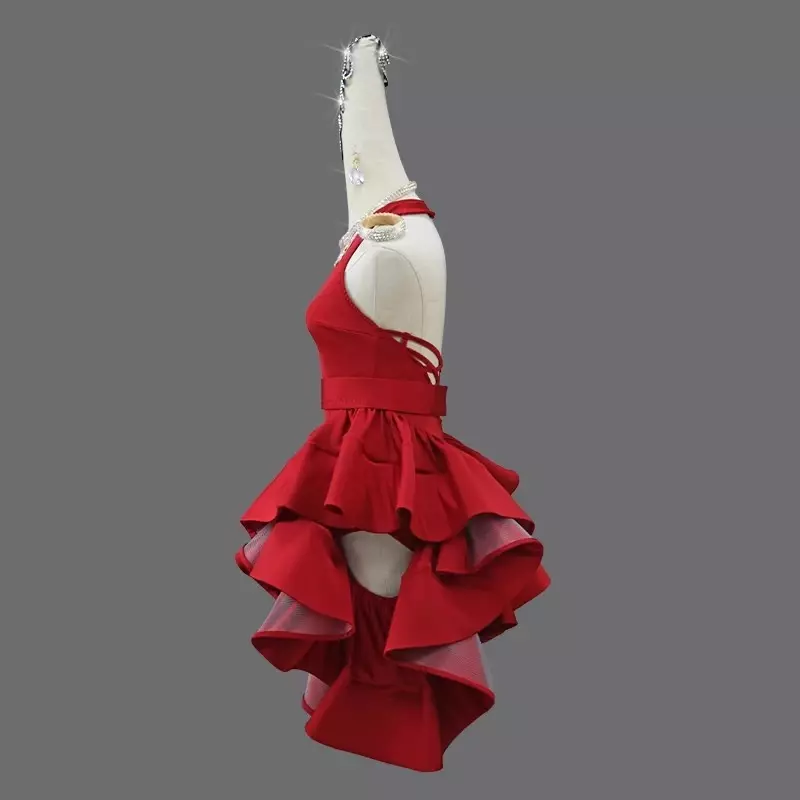 Robe de danse latine à pampilles pour femmes, compétition professionnelle, trempée, adulte, enfants, haut de gamme, costume de scène personnalisé, costume de tango, 2024