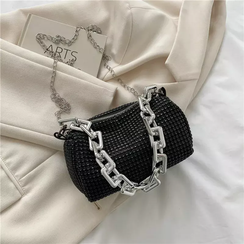 New Rhinestone Handbags For Women Clutch 2023 Diamonds Shoulder Bag Purse Ladies Female Crossbody Bag Shining Chain Crystal Tote