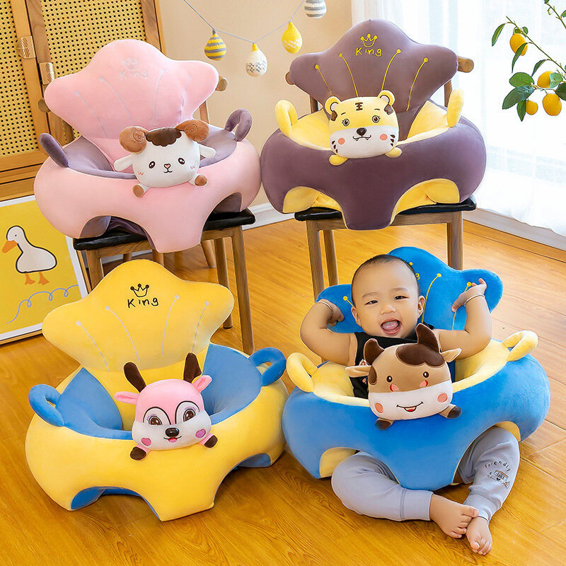 아기 소파 지지대 시트 커버 플러시 의자, 편안한 만화 유아 둥지 퍼프 워시, 채우기 요람 없음
