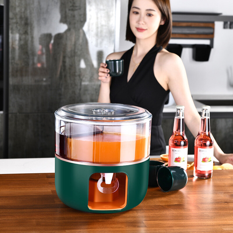 2023 Новый большой емкости Съемный вращающийся холодный чайник холодильник с краном домашний чайник для льда сока холодная вода ведро