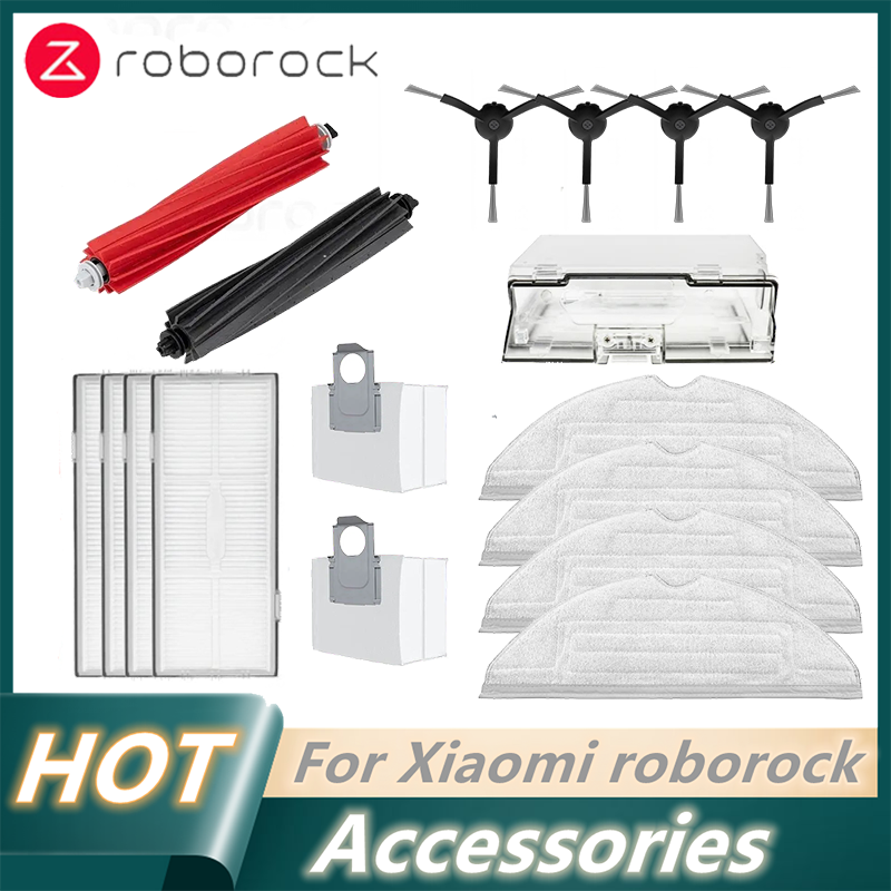 Untuk Roborock S8 Pro Ultra S8 + suku cadang vakum Robot sikat samping utama kain pel filter HEPA Aksesori kantung debu