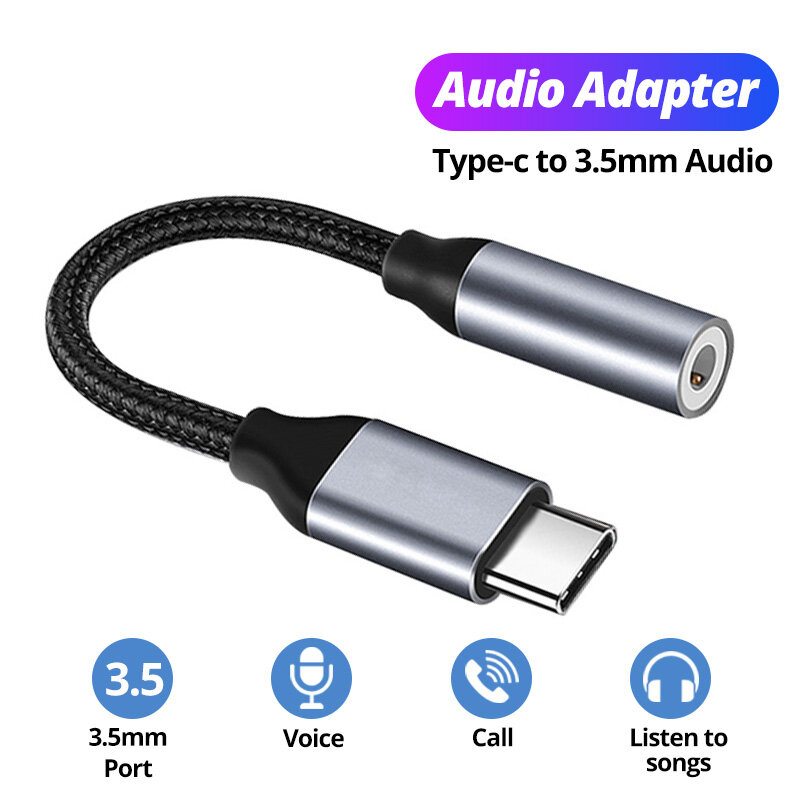 Adaptateur USB Type-C vers 3.5mm, câble audio pour écouteurs, convertisseur pour Samsung Galaxy S21 Ultra S20 Note 20