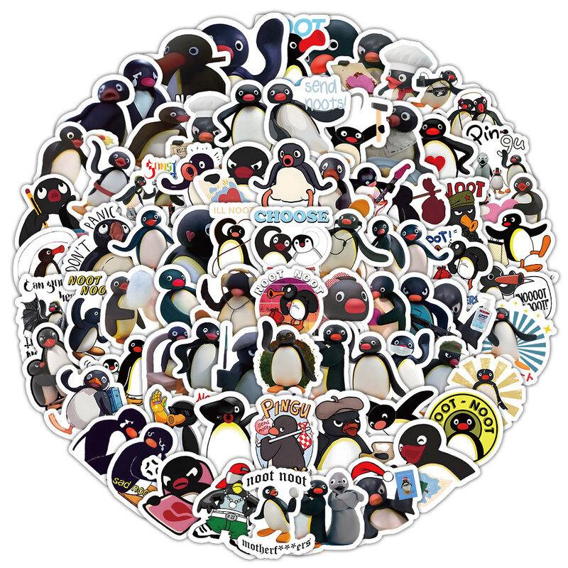 10/30/100 buah stiker grafiti kartun Penguin, paket stiker binatang Kawaii tahan air alat tulis koper DIY untuk anak-anak