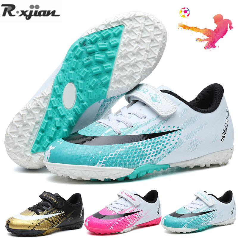 R.xjian حجم 30-39 حذاء كرة قدم الاطفال الأصلي داخلي العشب الأحذية الطويلة الخاصة بكرة القدم الصبي الفتيات أحذية رياضية AG TF المرابط تدريب كرة القدم أحذية رياضية