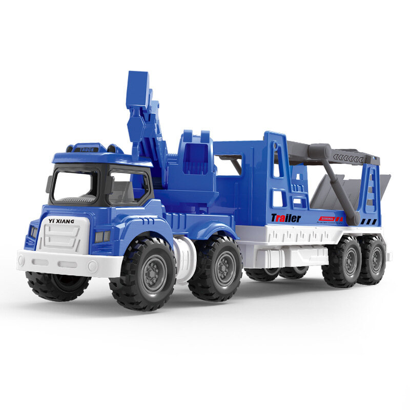 Simulation Alloy Inertial Crane Trailer Transporter Model Children's Toy Birthday Gift B215