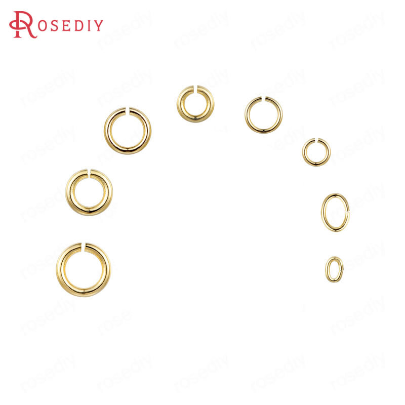 50 szt. 18K złoty kolor srebrny kolorowy platerowany mosiężne pierścienie do skoków z rozciętymi pierścieniami do biżuterii kolczyki akcesoria hurtowe