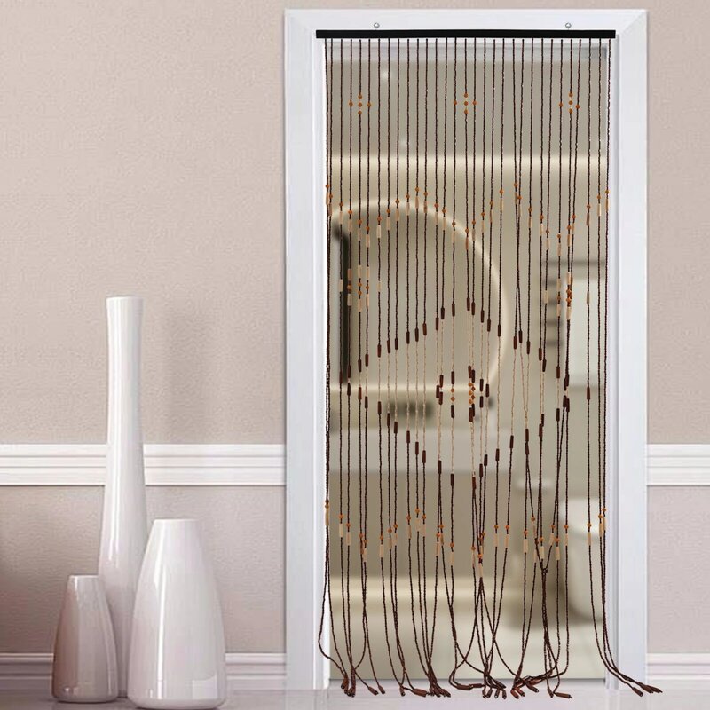 Cortina de porta de madeira do vintage, persianas para varanda, quarto e banheiro, 90x208cm, 31 linha decoração