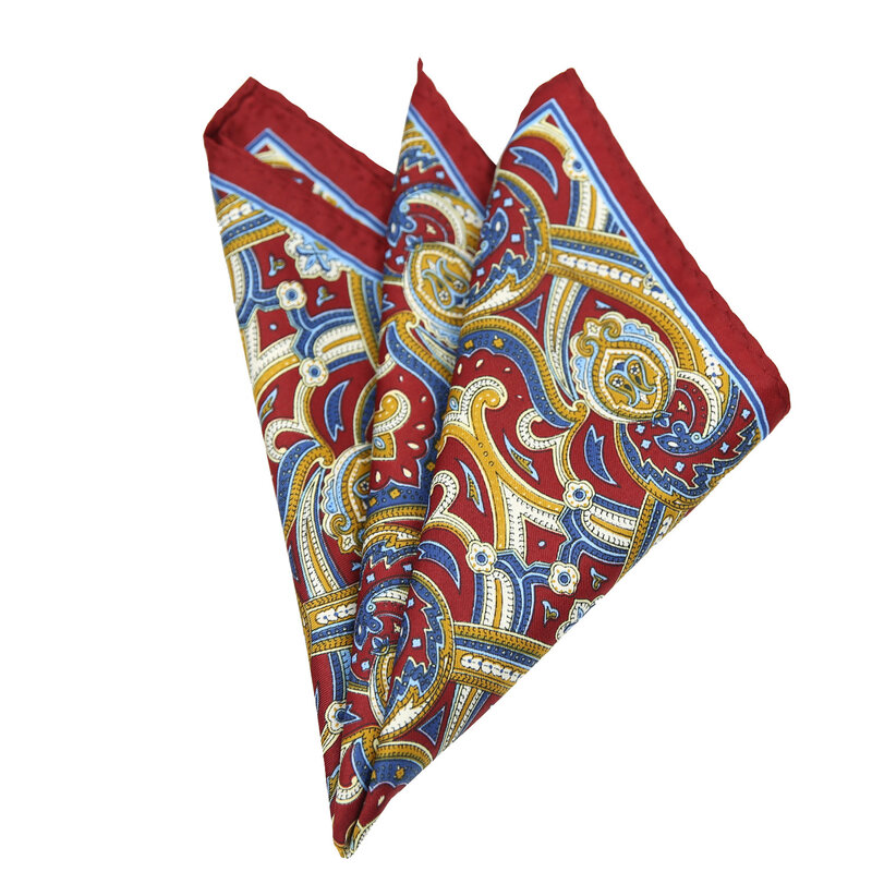 Linbaiway Pocket Square Hanky for Men's Paisley Floral Printed Handkerchiefs Pocket Square Chest Towels for Party Hankies