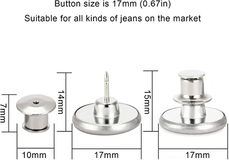 4/ 8pcs Adjustable Detachable Jeans Pin Buttons Nail Sewing-free Retro Metal Buckles for DIY Clothing Garment Button Accessories