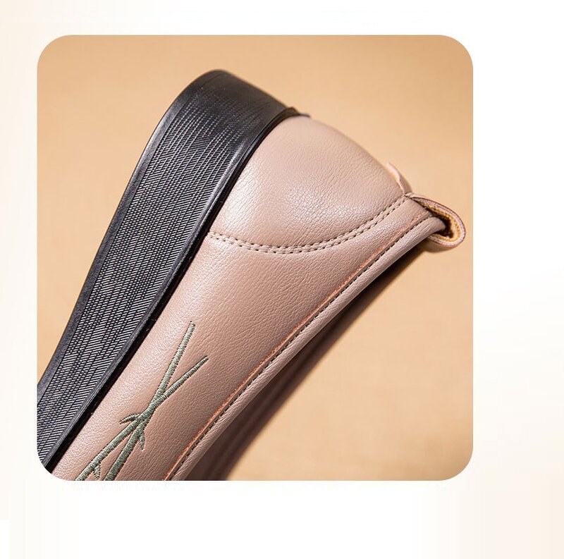 Modieuze Slip-On Ondiepe Loafers Van Moeder Plus Maat 41 42 Comfortabele Balletdansschoenen Voor Dames 2024 Chinese Stijl Bloemenmocassins