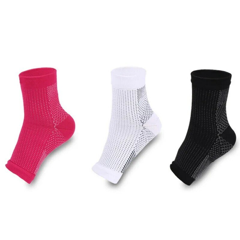 Calcetines de compresión para hombre y mujer, medias elásticas, deportivas, de tubo medio, Color sólido