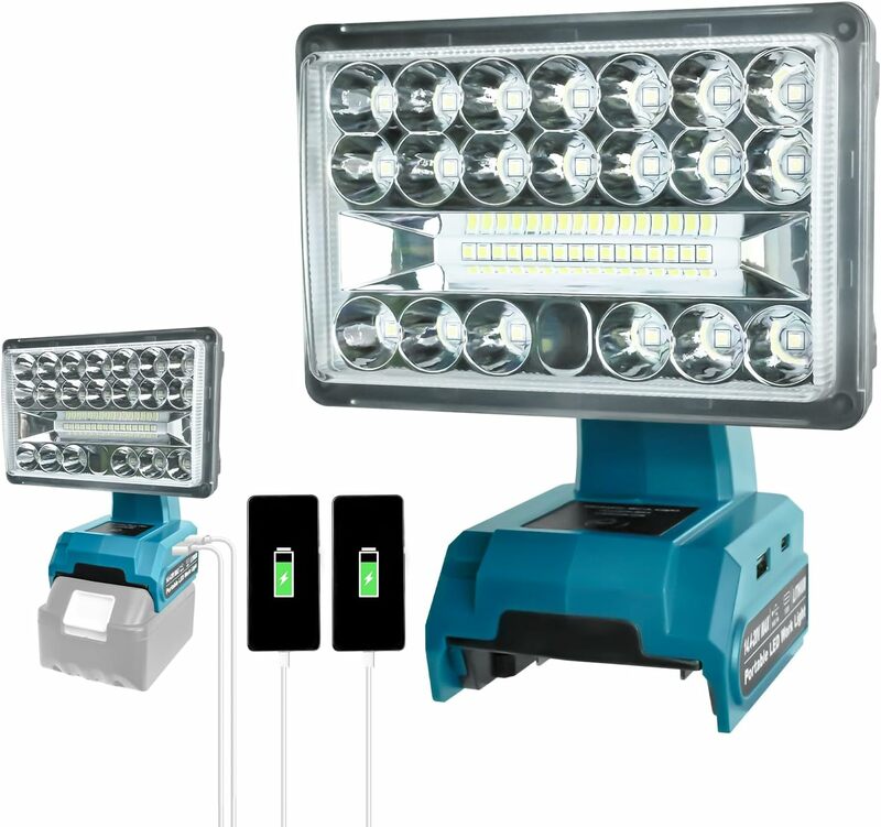 2000lm 28w LED-Arbeits scheinwerfer für Bosch 14,4 V-20V 5 Zoll Li-Ionen-Akku USB-Taschenlampe Werkzeug licht