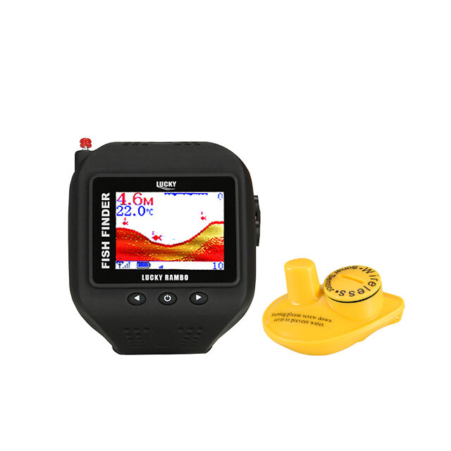 Lucky Sonar Wifi indossabile Fish Finder FF518 Display a matrice di punti colorato da 1.7 pollici con sensore Wireless di tipo W