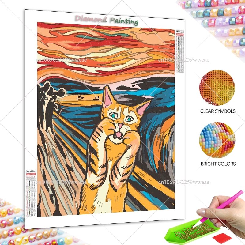 5d ab Diamant Malerei lustige Tierbild Mosaik Kunst DIY Strass Kreuz stich Katze Hund schreien niedlichen Kunstdruck Home Dekoration