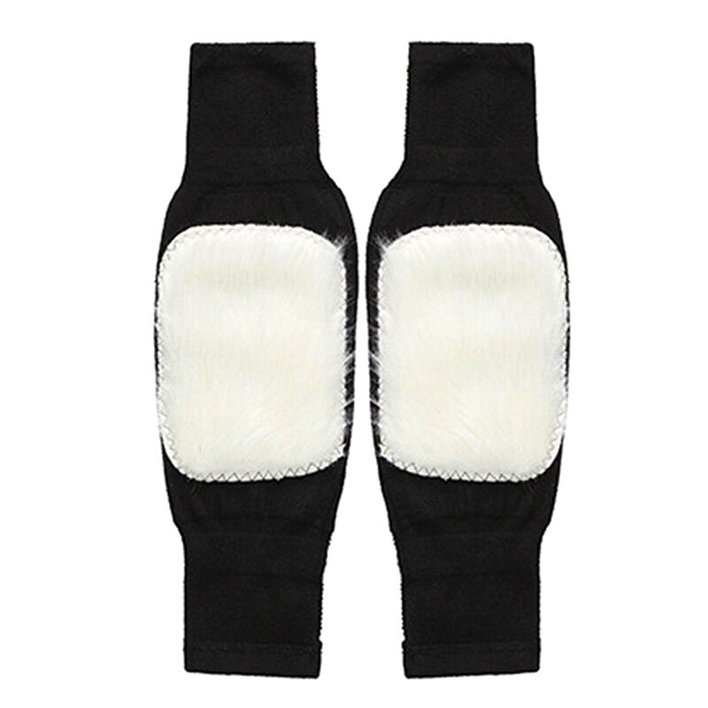 1 paio di ginocchiere in Cashmere inverno caldo uomo donna doppia protezione in lana spessa ginocchio più equipaggiamento protettivo in velluto vento e freddo
