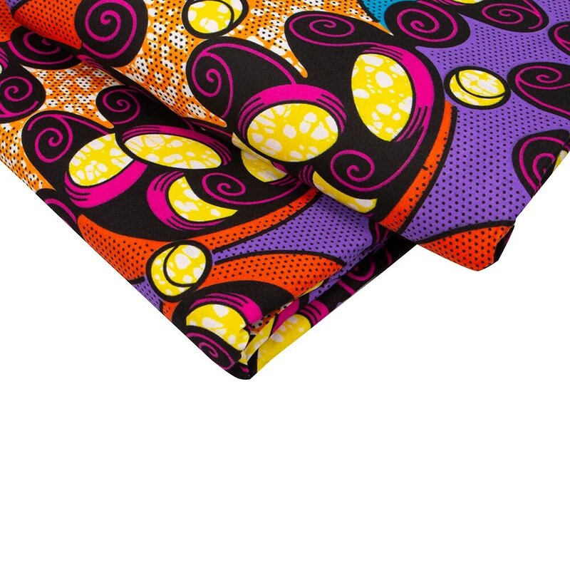 Kain Lilin Cetak Afrika Desain Baru Mode Pola Indah Kain Lilin Asli Ankara Dijamin 6 Yard untuk Gaun Pesta Wanita