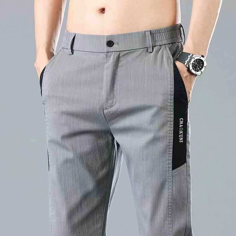 Harajuku-pantalones ajustados para Hombre, Ropa deportiva informal holgada, combina con todo, bolsillos, estilo fino, pierna recta, 2024