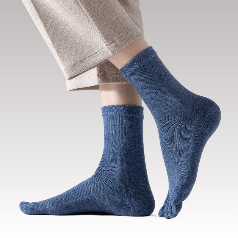 5/10 Pairs Mens Mid-Tube Toe Socks Fashion Comfortable Sweat-Absorbing Cotton Business Socks Breathable Elastic Sports Socks