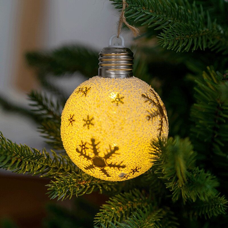 per ornamenti creativi a forma lampadina a forma lampadina a forma palla Natale a LED, decorazioni per feste con per