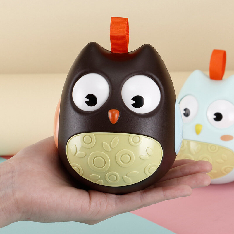 Cute Baby Tumbler Toys Nodding Moving Eyes Owl Doll Baby Rattles Gifts Baby Roly Poly Tumbler Toy With Bell Toys For Children