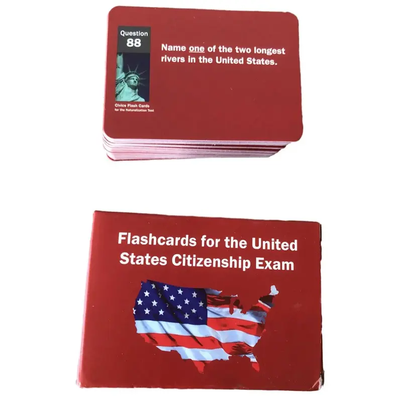 US Citizenship Flash Cards 2024 for The Civics Exam, Covers All 100 Questions, for The U.S. Citizenship Naturalization Test