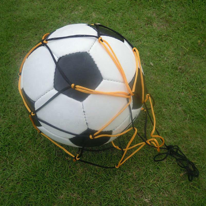 ถุงกระเป๋าตาข่ายตาข่ายสำหรับลูกฟุตบอลบาสเก็ตบอลปิดฟุตบอลมาตรฐานลูกวอลเลย์บอลเชือกผูกกลางแจ้ง