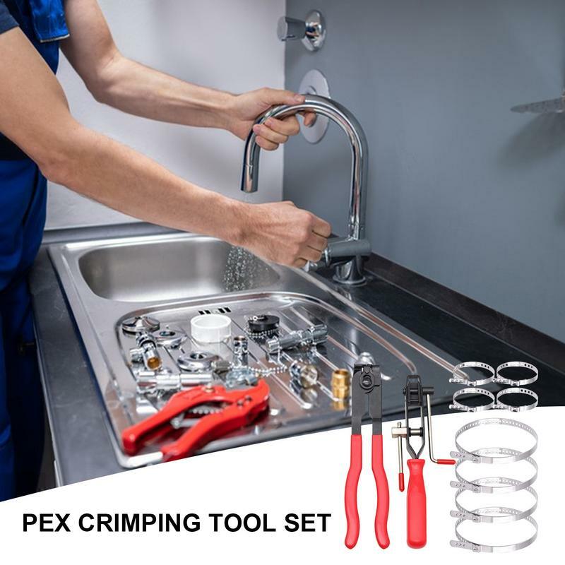 Pex Clamp Tool Pipe Hose Cutter Stainless Fitting Tool Kit With Storage Bag Ratchet Set Copper Pipe Crimping Tool