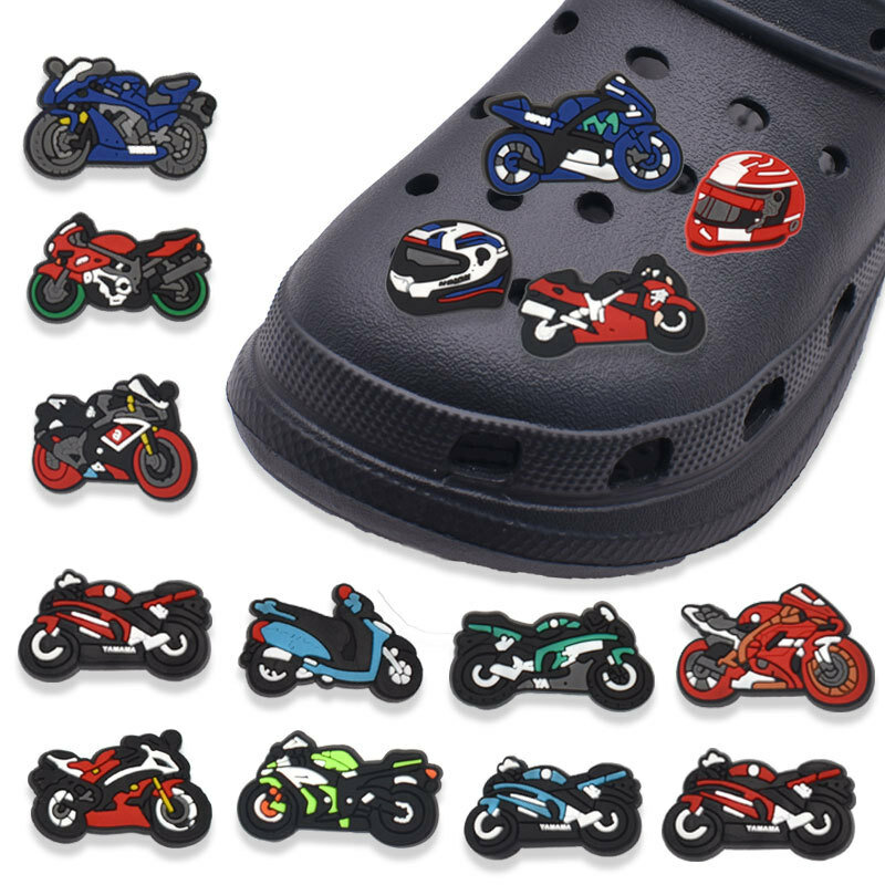 motorcycle shoe Charms Accessories PVC Shoe Decoration casque vichle clog accessories  Kids Party X-mas man Gifts DIY