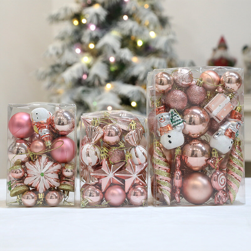 Christmas Tree Balls Hanging Pendant, Candy Cane Pine Cone Ornament Set, Decoração do lar, Ano Novo, 2022, 29 pcs, 20pcs
