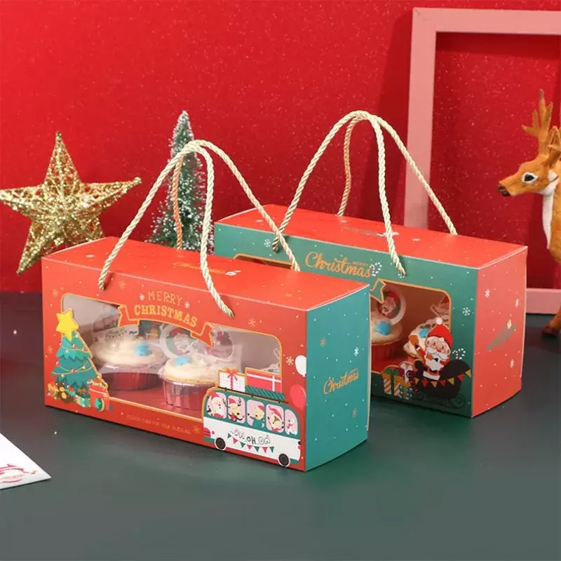 Boîte d'Emballage de Noël Personnalisée, Sac à Rabat pour Cookies Créatifs, Cadeau Cosmétique, Calendrier, pour Boîtes, Ornements