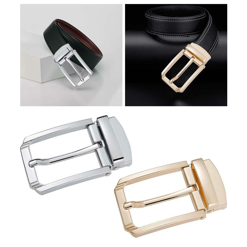 Metal Belt Buckle Replacement for 33mm-34mm Belt Casual Mens Classic Rectangle Pin Buckle Pin Belt Buckle Single Prong Buckle
