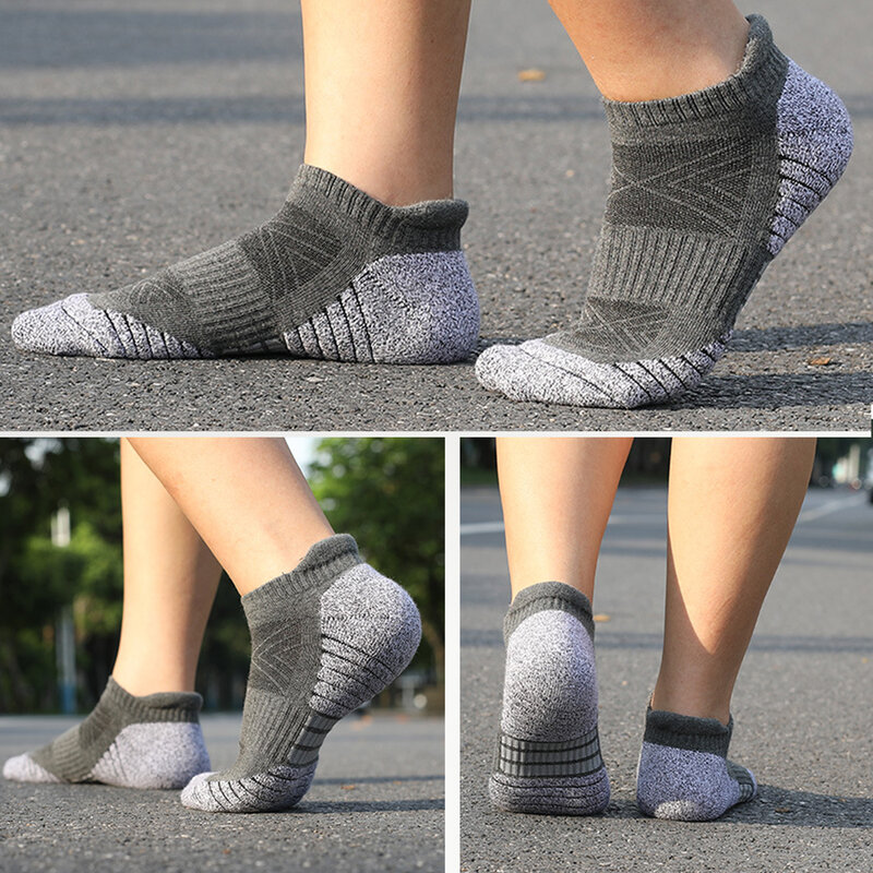 3 пары, мужские носки для бега, толстые износостойкие носки до щиколотки, размеры 39-50, США 6-15