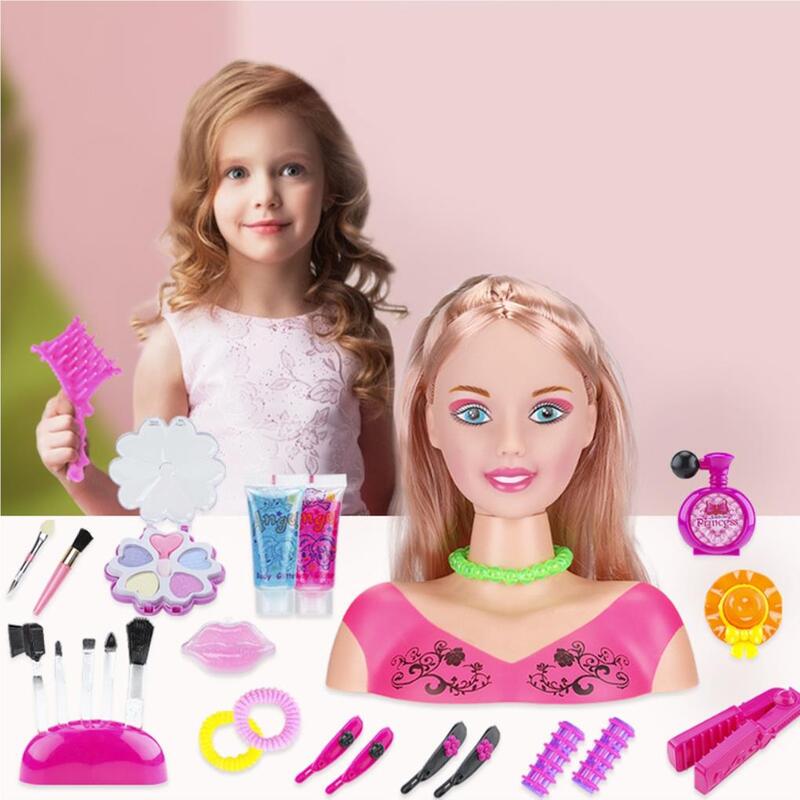 Mainan penata rambut anak perempuan, aksesori simulasi pendidikan alat peraga mengajar hiburan Prop pendidikan boneka anak perempuan