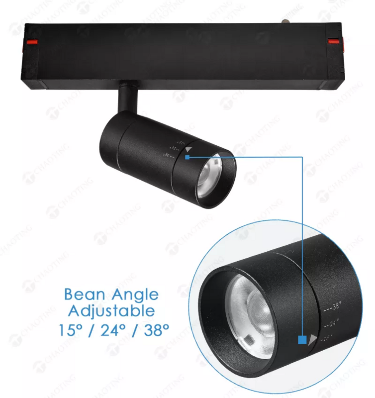 25Mm inteligentny Tuya Wifi regulowany Cct Zoomable Commerce Spotlight 7W Led magnetyczny oświetlenie punktowe do magnesu szyny System oświetlenia