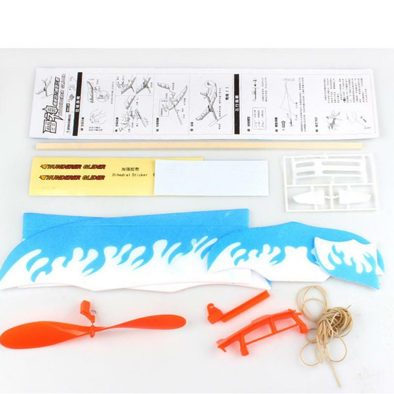 DIY Kids Toys Rubber Band Powered Aircraft Model Kits Toys for Children Plastic Assembly Planes Model Science Toy Gifts