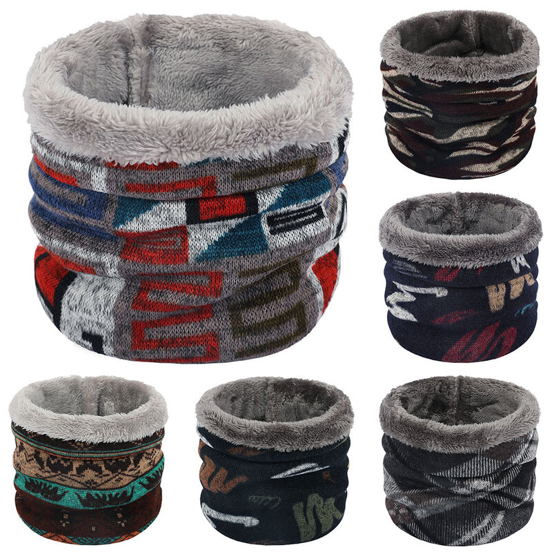 Граффити кольцо шарфы плюшевый шейный чехол для детей осень зима холодный теплый мужской шейный платок трикотажный искусственный толстый шарф