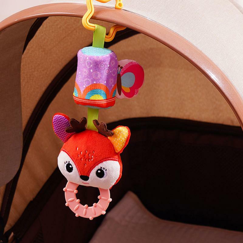 Autos itz Spielzeug mit Crinkle Sounds und Beißring Kleinkind Kinderwagen Wind Glockenspiel Anhänger Cartoon Tier gefüllt hängen Rassel Spielzeug