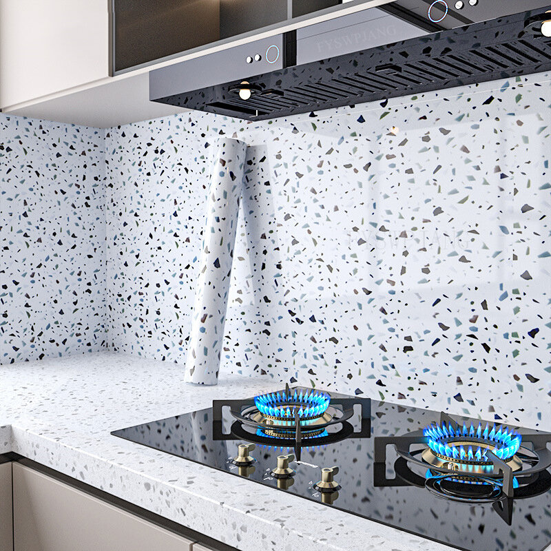 Мраморные самоклеящиеся обои алюминиевая фольга наклейки на стену водонепроницаемая контактная бумага для кухни декоративная пленка, домашний декор