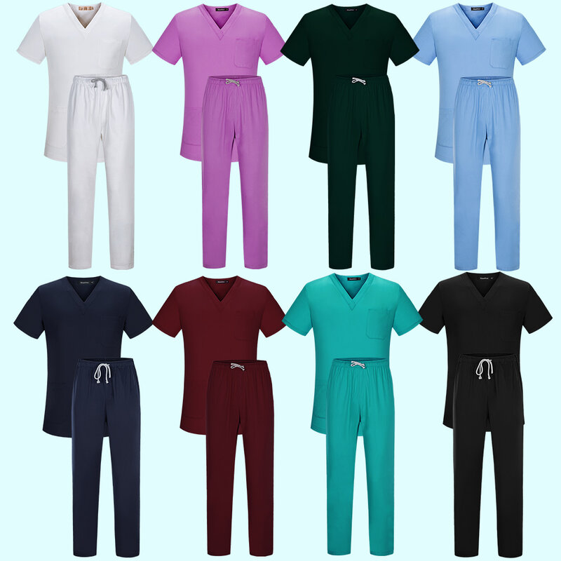 Niaahinn wysokiej jakości mundury Spa Unisex V-Neck odzież robocza pielęgnacja zwierząt domowych instytucje zestaw Salon kosmetyczny ubrania Scrubs ubrania