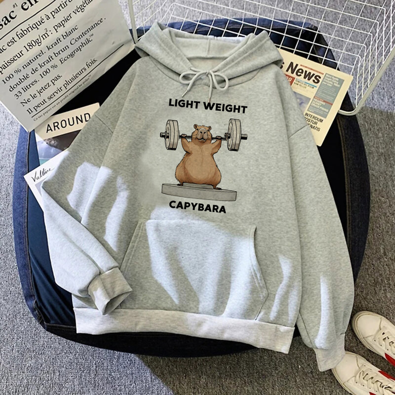 Capybara hoodies women vintage Fleece aesthetic sweat y2k sweatshirts female anime sweatshirts