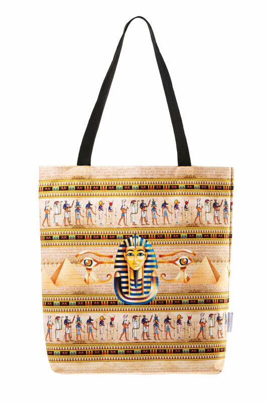 Home & bath % 100 cotton woman beach bag both sides printed inner pocket zipped waterproof washable The Prophecy Of luxor