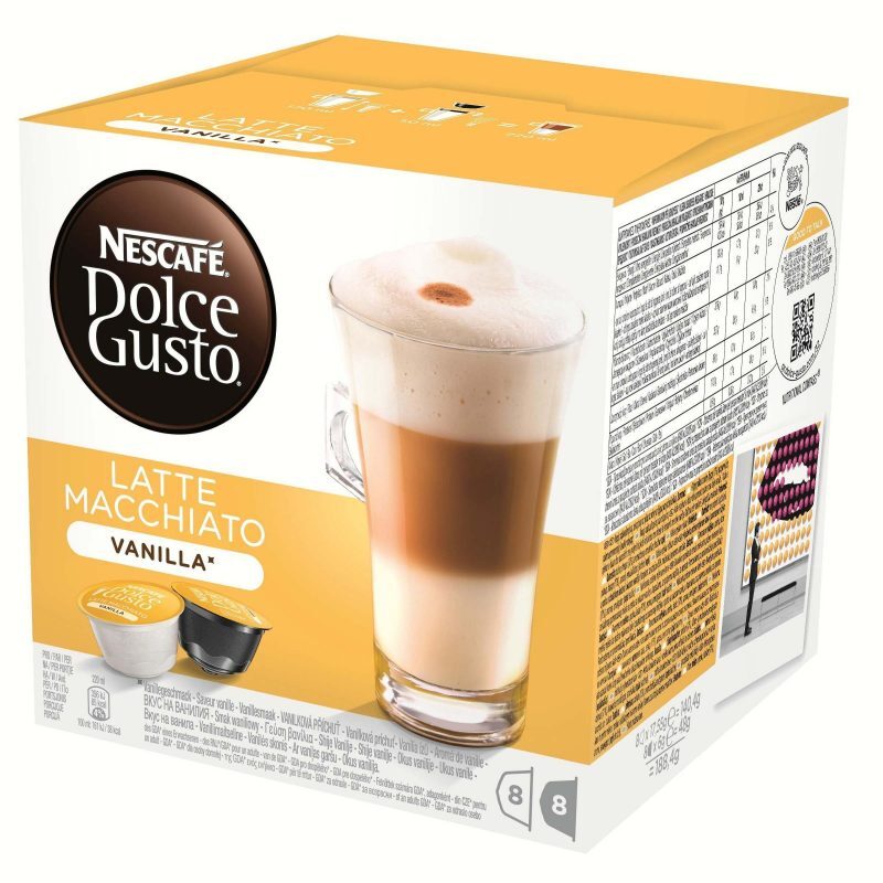 Latte Macchiato vanille, goût Dolce, 8 + 8 unités