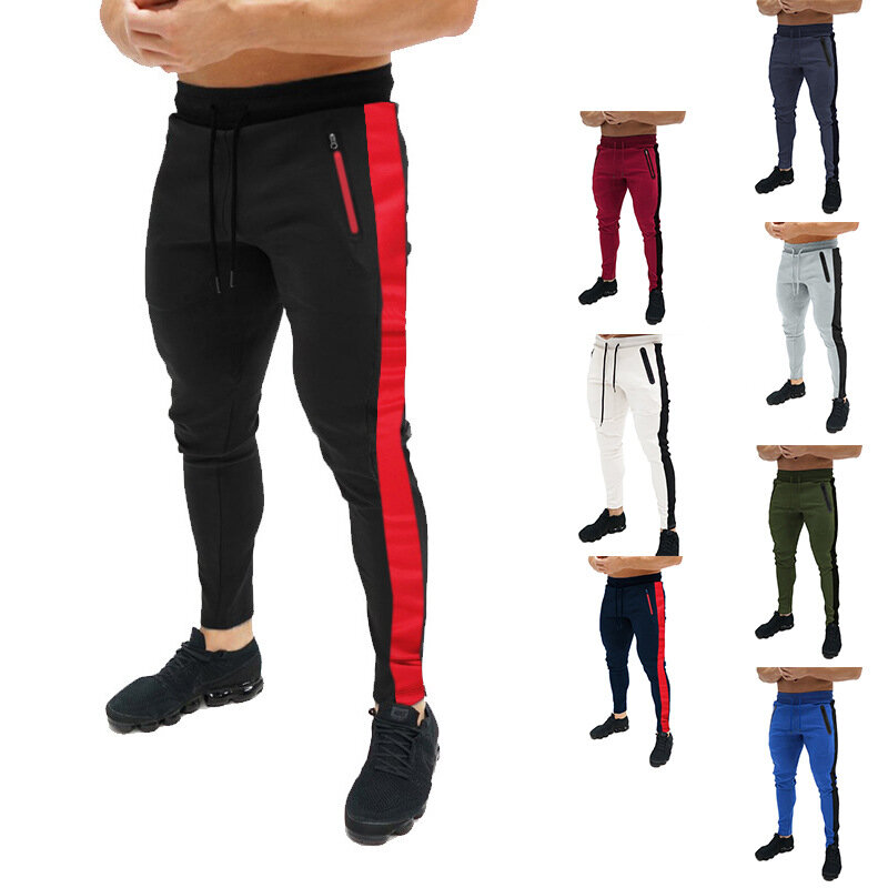 Pantalones de chándal ajustados para hombre, ropa deportiva informal para gimnasio, color negro, 2022