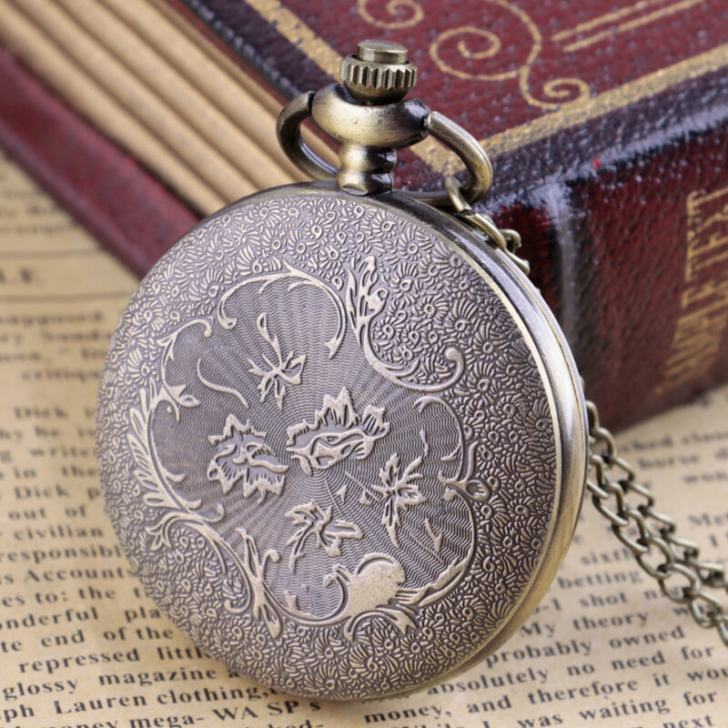 Antike Uhr Geschenke Schönheits muster Thema Quarz Taschenuhr Frauen Kette Halskette Anhänger für Mädchen Damen Reloj Hombre