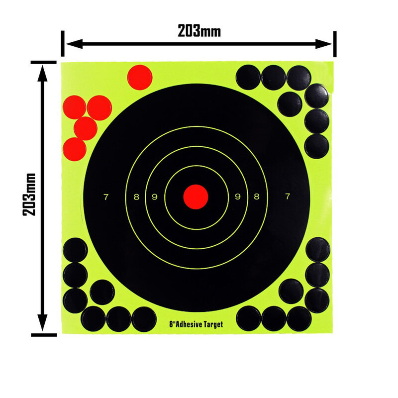 5/10 sztuk 8 cal Splatter cel wysoka widoczność klej strzelanie do celu naklejki reaktywne polowanie strzelanie szkolenia papieru