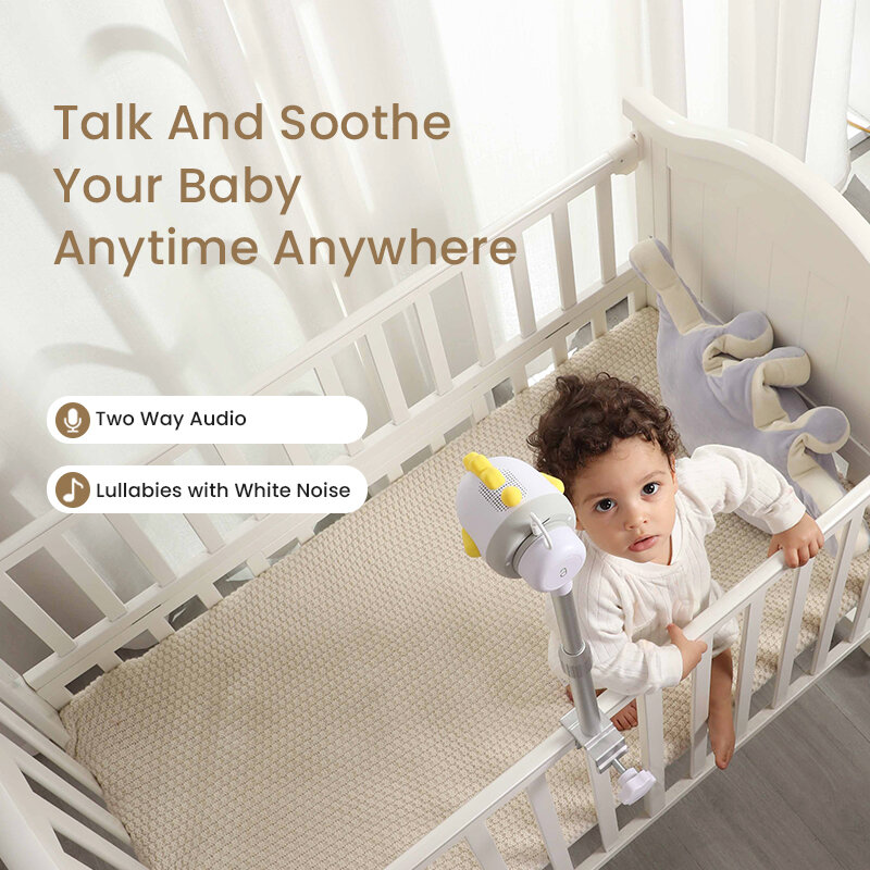 Simshine-monitores inteligentes para bebés, cámara de vigilancia de vídeo inalámbrica de alta resolución de 4MP, visión nocturna, Audio y vídeo