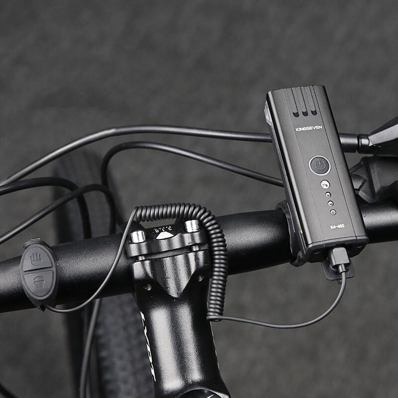 KINGSEVEN إضاءة دراجة هوائية غير نافذ للمطر USB شحن LED الدراجات أضواء الجبهة مصباح المصباح الألومنيوم خفيفة مصباح يدوي الدراجة الخفيفة