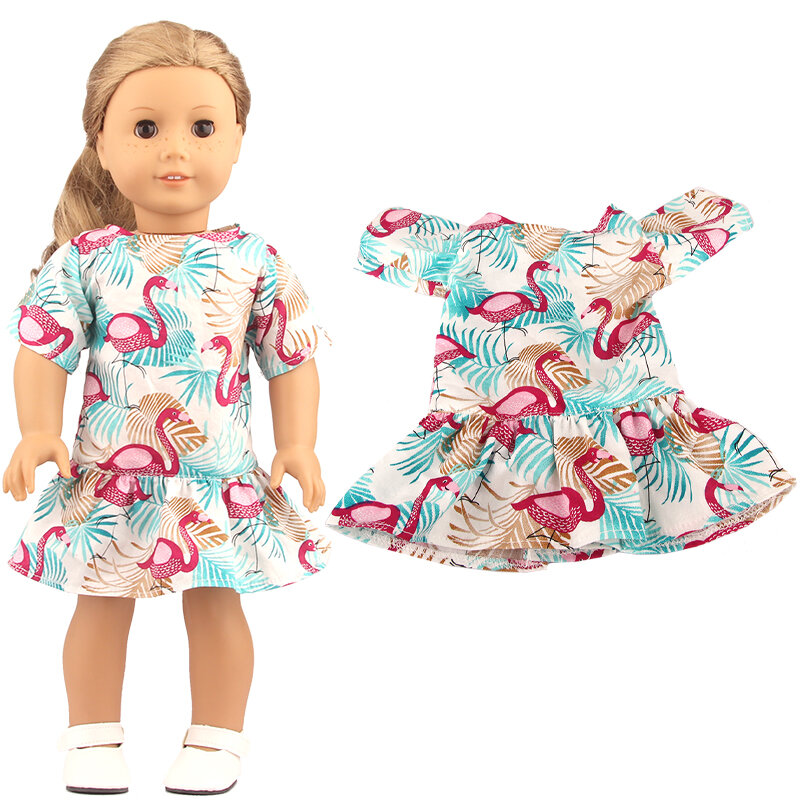 Conjunto de vestido y tocado de Animal rosa para muñeca, accesorios de ropa para muñeca americana de 18 pulgadas, conjunto de falda para muñeca recién nacida de 43cm, OG, nuevo